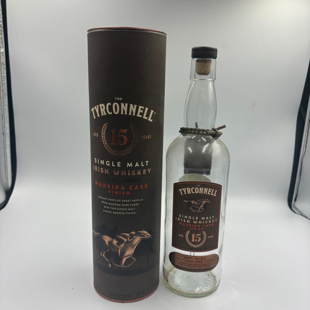 Tyrconnell 15 Year Madeira Cask EMPTY Irish Whiskey Bottle Tube Limited Ed